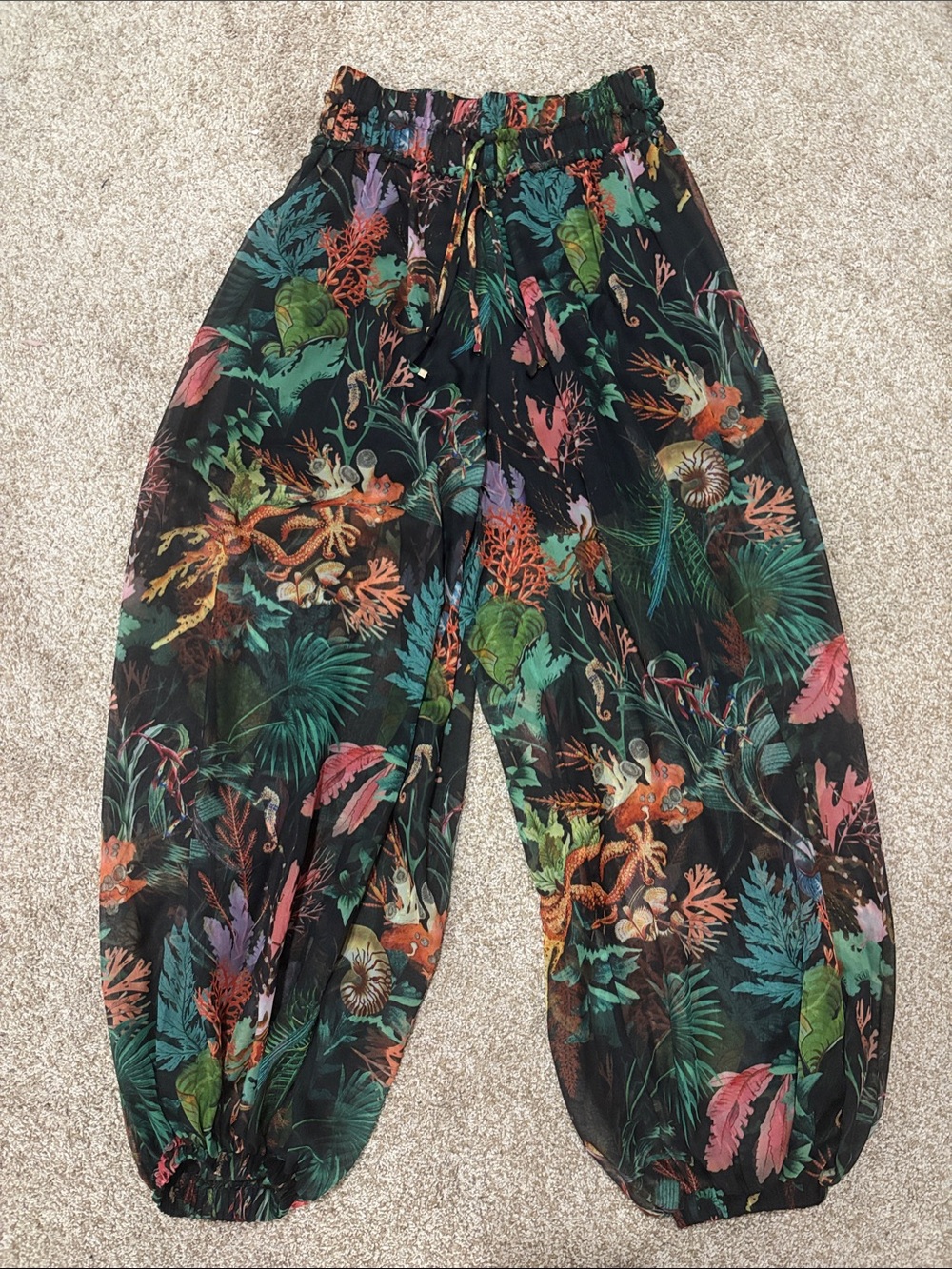 PatBO Sheer Printed Pants
